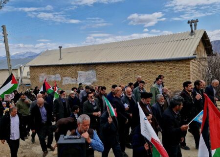 راهپیمایی روز قدس در ساری چهاردانگه روستای آرا
