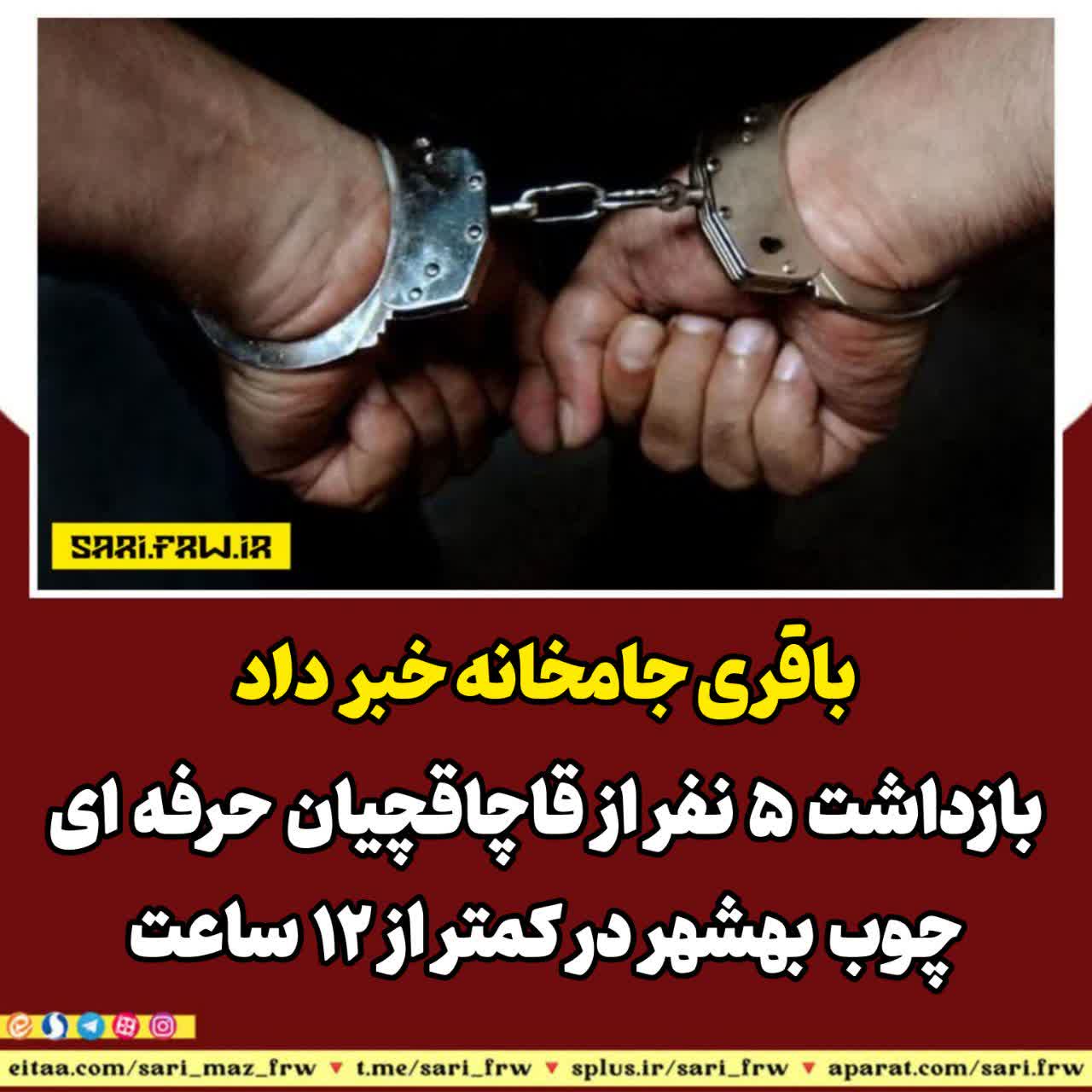 باقری جامخانه خبر داد: بازداشت ۵ نفر از قاچاقچیان حرفه ای چوب بهشهر در کمتر از ۱۲ ساعت